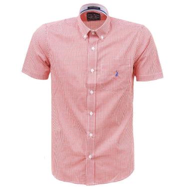 Imagem de Camisa Xadrez Masculina Manga Curta Vermelha Austin Western 38364