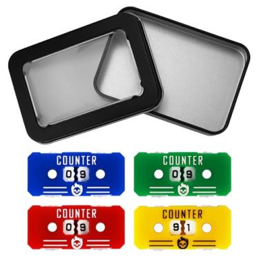 Imagem de SIXPOINTS 4PCS Twin Digits Life Counters Health Tracker Compatible with Magic The Gathering Commander Deck, LCG/RPG/D&D/MTG/CCG/TCG Gaming Table Games