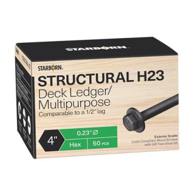 Imagem de Parafuso de madeira multiuso Starborn estrutural H23 Deck Ledger, 4 Inch