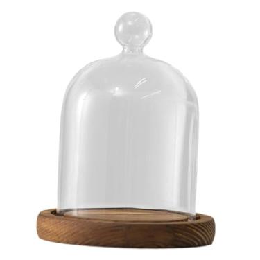 Imagem de BLWOTMOR Domo de Vidro com Base de Madeira para Uso em Mesa, Diâmetro 9 Cm, Style B