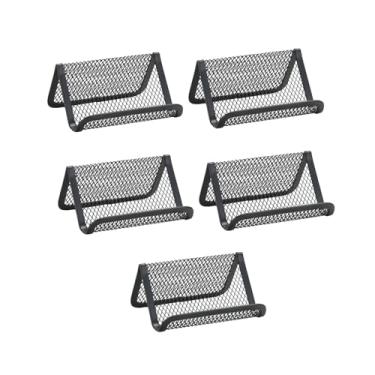 Imagem de Llazsybz 5 Peças de Malha de Metal Porta-cartões de Visita Organizador Suporte para Telefone Suporte para Cartão de Visita para Salas de Reunião Recepções Home, preto, Tamanho real