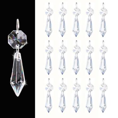Imagem de Gotas de cristal transparente premium de 6 cm - Prismas de suspensão multiuso para festas de fim de ano/casa/decoração de janela/peças de reposição para lustre (16)