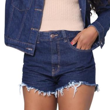 Imagem de Short hot pant amassado azul escuro lady rock sh15473, Azul escuro, 44