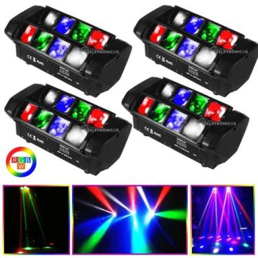Imagem de Kit 4 Moving Globo Laser RGBW Profissional Strobo Jogo De Luz Para fes