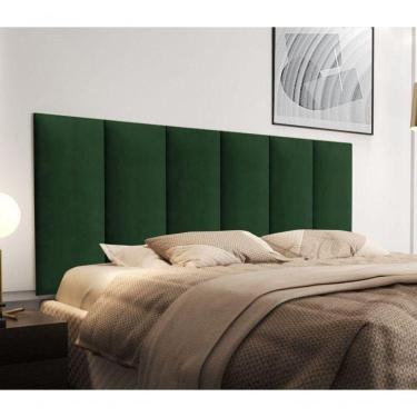 Imagem de Cabeceira Almofadada Julia 160 Cm - Suspensa Suede Mdf Verde - Movelove Verde-musgo