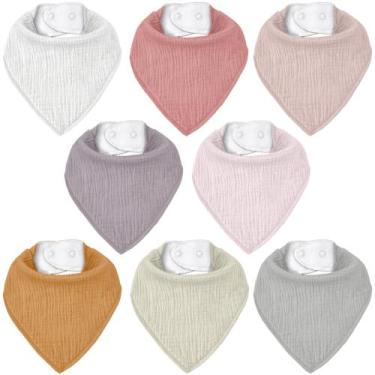 Imagem de Babete de bebê CIVARUA KIDS Muslin, pacote com 8 absorventes para meni