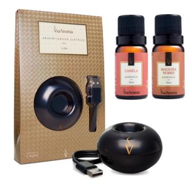 Imagem de Kit Aparelho Aromatizador Elétrico Usb Porcelana Notebook Pc Escritori