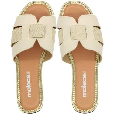 Imagem de Tamanco Rasteiro Moleca Glamour Tiras Transversais Feminino