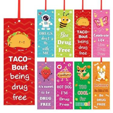 Imagem de Whaline 80 peças de marcadores de página de livro sem drogas com fitas vermelhas para amantes de livros, eventos de caridade, artigos de decoração de festa em casa