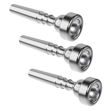 Imagem de Colaxi 3x Boquilhas de Trompete para Iniciantes e Jogadores Profissionais Prática 3C 5C 7C Conjunto de Boquilhas de Trompete para Amantes da Música, Prata