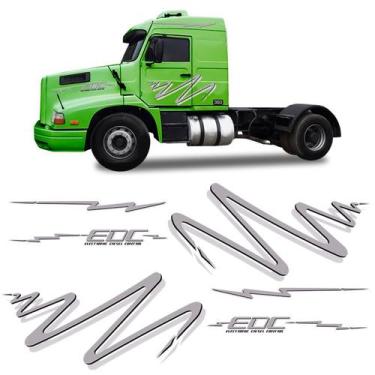 Imagem de Faixa Caminhão Volvo Edc 1987/1999 Adesivo Lateral Cinza - SPORTINOX, 