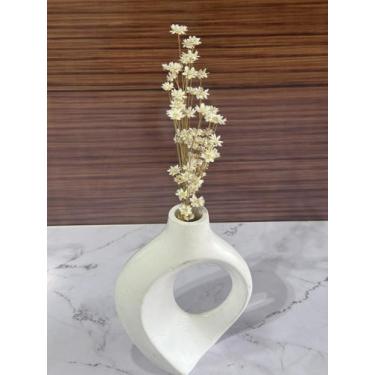 Imagem de Arranjo de Flores SempreVivas Naturais em Vaso Decorativo, 15 cm, Bran