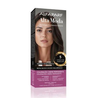 Imagem de Tintura Creme Altamoda Alfaparf Chá Escuro 5 Kit - Alta Moda