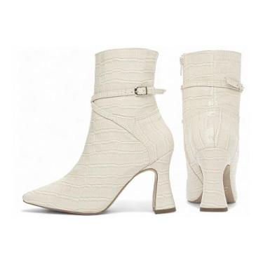 Imagem de Bota Bico Fino Cano Médio - Torricella, 37, Off white