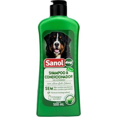 Imagem de Sanol Dog Shampoo E Condicionador De Pêlos Para Cães 500 Ml Verde