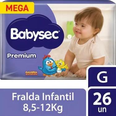Imagem de Fralda Babysec Premium Mega G com 26 unidades - 8,5 a 12kg, G, 26
