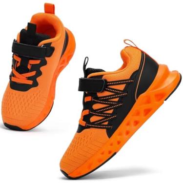 Imagem de koppu Tênis infantil para meninas, tênis de corrida leve para bebês/crianças pequenas/crianças grandes, Laranja, 22