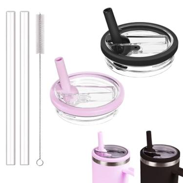 Imagem de Tianhengyi Substituição de tampa de copo de 850 g compatível com Stanley Quencher, preto + roxo