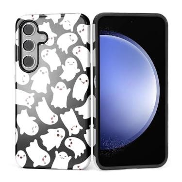 Imagem de Kapadiy Capa para Samsung Galaxy S24, design de morcegos fantasmas de Halloween com proteção dupla híbrida de silicone rígido PC à prova de choque, capa protetora antiarranhões para homens e mulheres