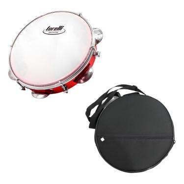 Imagem de Pandeiro 8 Injetado Em Abs Torelli Vermelho Tp809 Com Bag