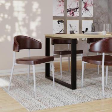 Imagem de Conjunto 2 Cadeiras de Jantar Bless Revestimento Sintético Est.Branca 