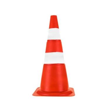 Imagem de Cone Base PVC Laranja/Branco 7cm Plastcor