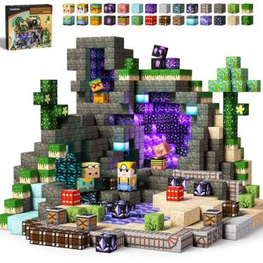 Imagem de Blocos de construção magnéticos GoBidex Magwonder World 100PCS