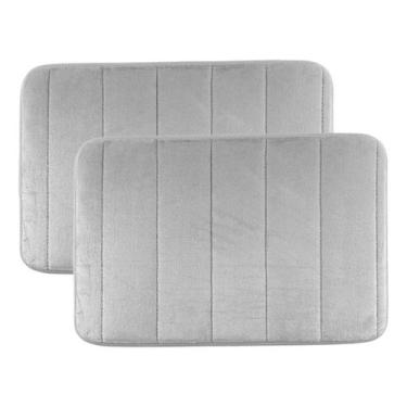Imagem de Kit 2 Tapete Para Banheiro Antiderrapante Soft Macio 60x40cm - Hontex,