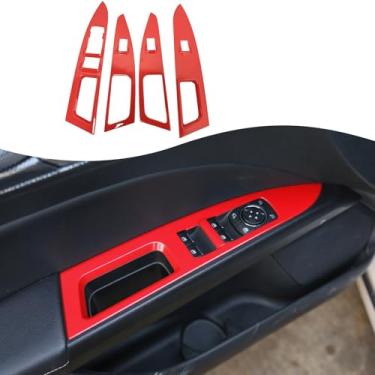 Imagem de MUXEE Capa de painel de interruptor de janela de apoio de braço, para Ford Fusion 2013 2014 2015 2016 2017 2018 2019 2020, capa de painel de controle de janela de porta acessórios interiores