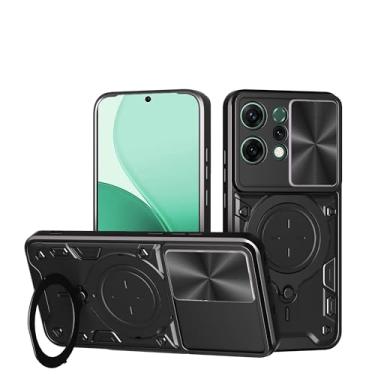 Imagem de Elubugod Capa compatível com Oppo Reno 14 Pro 5G, com capa de lente de câmera deslizante compatível com Oppo Reno14 Pro 5G CPH2739 capa protetora preta