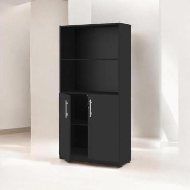 Imagem de Armário Estante com Prateleiras Lumiere Preto - Mobiliar Home Shop