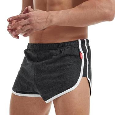 Imagem de AIMPACT Short de corrida masculino de 7,6 cm para academia e treino atlético com forro, Todo cinza escuro, GG