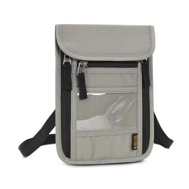 Imagem de Carteira de pescoço para viagem para passaporte familiar, bolsa de pescoço com alça ajustável no pescoço, bloqueio RFID, impermeável, leve, versátil para passaporte, para homens, mulheres e viajantes