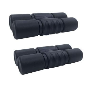 Imagem de TUOREN 2 pares de instrumentos de percussão média de plástico com fileira dupla para bateristas, banda, estúdio de música, acompanhamento (preto)