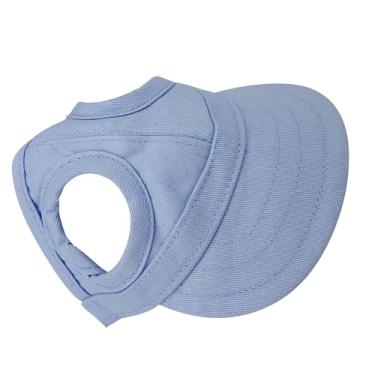 Imagem de YOUTHINK Furos da Orelha de Chapéu, Chapéu de Sol Ajustável de Lona PET, Proteção UV, Tampa Externa de Verão Respirável para um boné de Beisebol de Cães de Cães de Grandes Médios Com boné de (L)