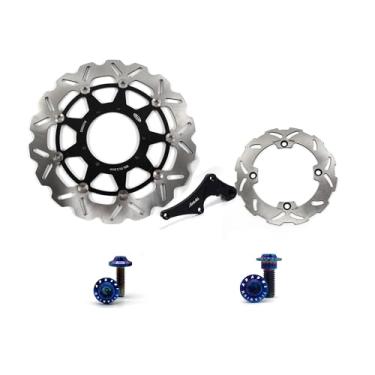 Imagem de Arashi Overzie Discos de freio dianteiros traseiros rotores com parafusos de montagem para Honda CR125R CR125E 1995-1997 CR250R CR250E 1995-1996, CR500R CR500E 1995-2001, peças de acessórios de