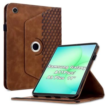 Imagem de Varohix Capa para Samsung Galaxy Tab A11 Plus/A9 Plus 27.9 cm (SM-X210/X216/X218), capa protetora de couro PU com rotação de 360 graus com hibernar/despertar automático, porta-cartão e alça de ombro