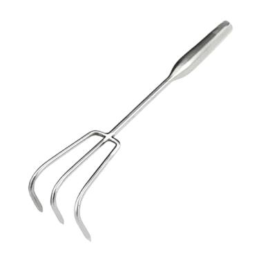 Imagem de WeiLaiKeQi Ferramenta de escavação de ancinho manual, multifuncional, compacto, portátil, garra, pequena ferramenta de jardinagem para jardim ao ar livre, Três Dentes