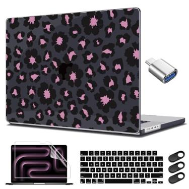 Imagem de CISSOOK Compatível com MacBook Pro 14 polegadas 2021-2025, capa rígida com capa de teclado para MacBook Pro 14 M4 M3 M2 M1 Chip, preto floral