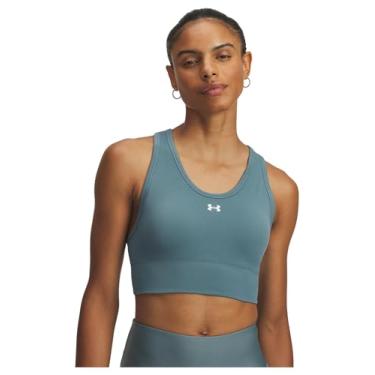 Imagem de Under Armour Sutiã esportivo Vanish sem costura de impacto médio, Jaspe azul/branco, G