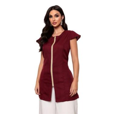 Imagem de Jaleco Manga Curta com Zíper Bordo Lala - Gardenia Jalecos, G