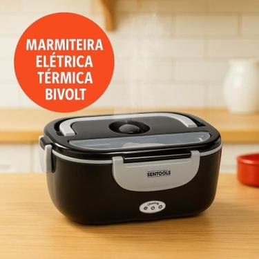Imagem de Marmiteira Elétrica Térmica Bivolt 1,5L Preta com Colher Compartimento