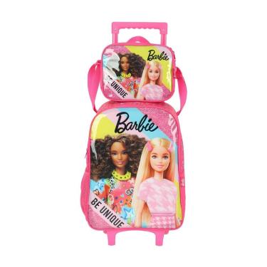 Imagem de Kit Escolar Mochila Rodas Barbie+Lancheira Térmica - Pink