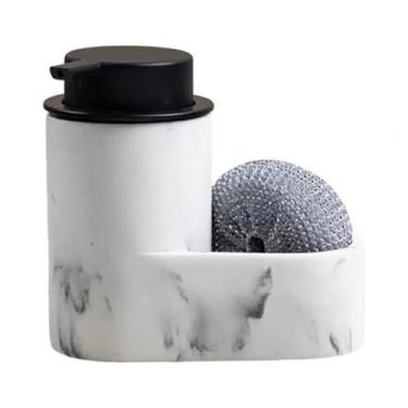 Imagem de SiaBiced Dispensador de sabão com suporte para esponja, dispensador de sabão de cozinha, garrafa, organizador de pia de cozinha