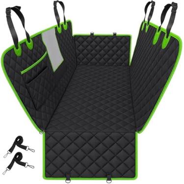 Imagem de Capa Pet 4 em 1 para Carro – Impermeável, Antiderrapante e Acolchoada | Proteção para Banco Traseiro e Porta-Malas, com Cinto/ISOFIX – Para Cães e Gatos (Verde)