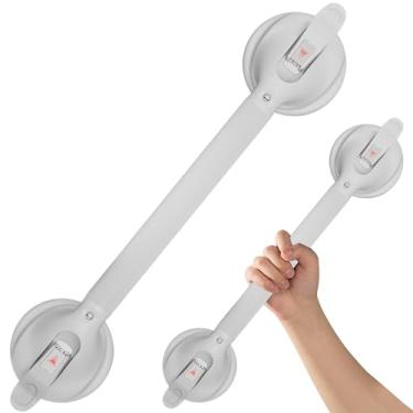 Imagem de DAILYLIFE Barras de apoio para banheiras e chuveiros, alças de chuveiro de 53 cm para sucção de idosos, barra de apoio de chuveiro de segurança de 136 kg para idosos e idosos, branco (1 pacote)