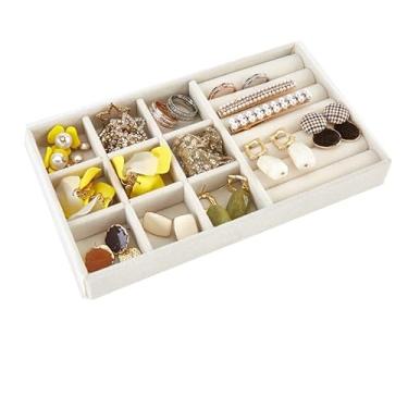 Imagem de Kit Com Porta Joias Em Veludo - Conjunto De Bandejas Organizadoras Para Joias E Bijuterias - PráTico Para Organizar E Presentear(BEGE)