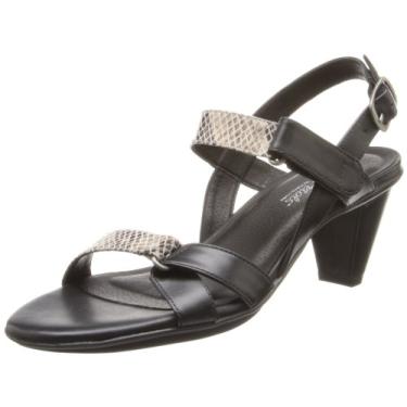 Imagem de Rose Petals Sandália feminina Sam Dress, Caxemira preta/estampa de cobra preta e branca, 7.5