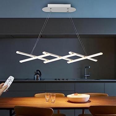 Imagem de Luminária pendente LED moderna, luminária retrátil para mesa de jantar, luminária suspensa com controle remoto, altura ajustável, para escritório, cozinha, sala de jantar, sala de estar, coz