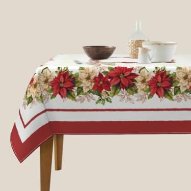 Imagem de Aytipun Toalha de mesa retangular de Natal, 152 x 203 cm, estampa de folhas florais de inverno, tema de férias, toalha de mesa decorativa, sazonal, rústica, casa de fazenda para decoração de festa